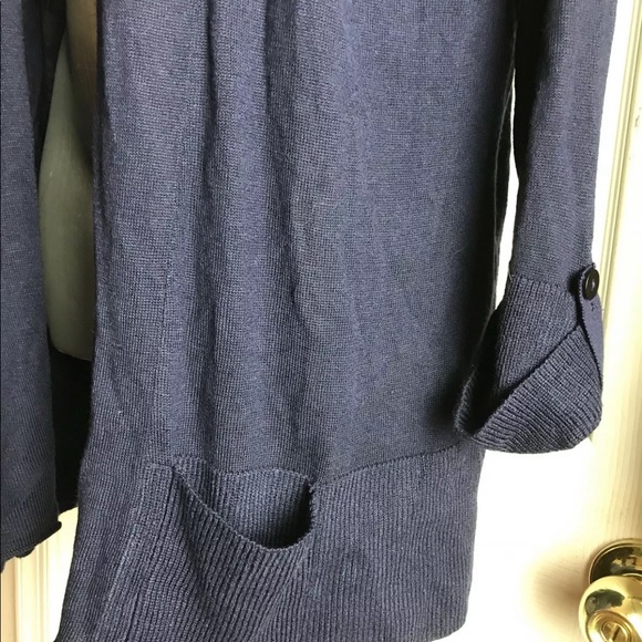 NY COLLECTION 3/4 Tab Slv Blue Cardigan SweaterXL - Picture 7 of 8